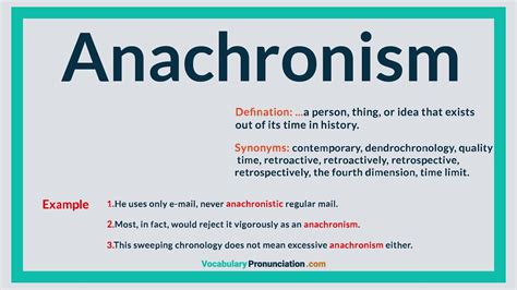 ANACHRONISM meaning 1. . Synonyms of anachronistic